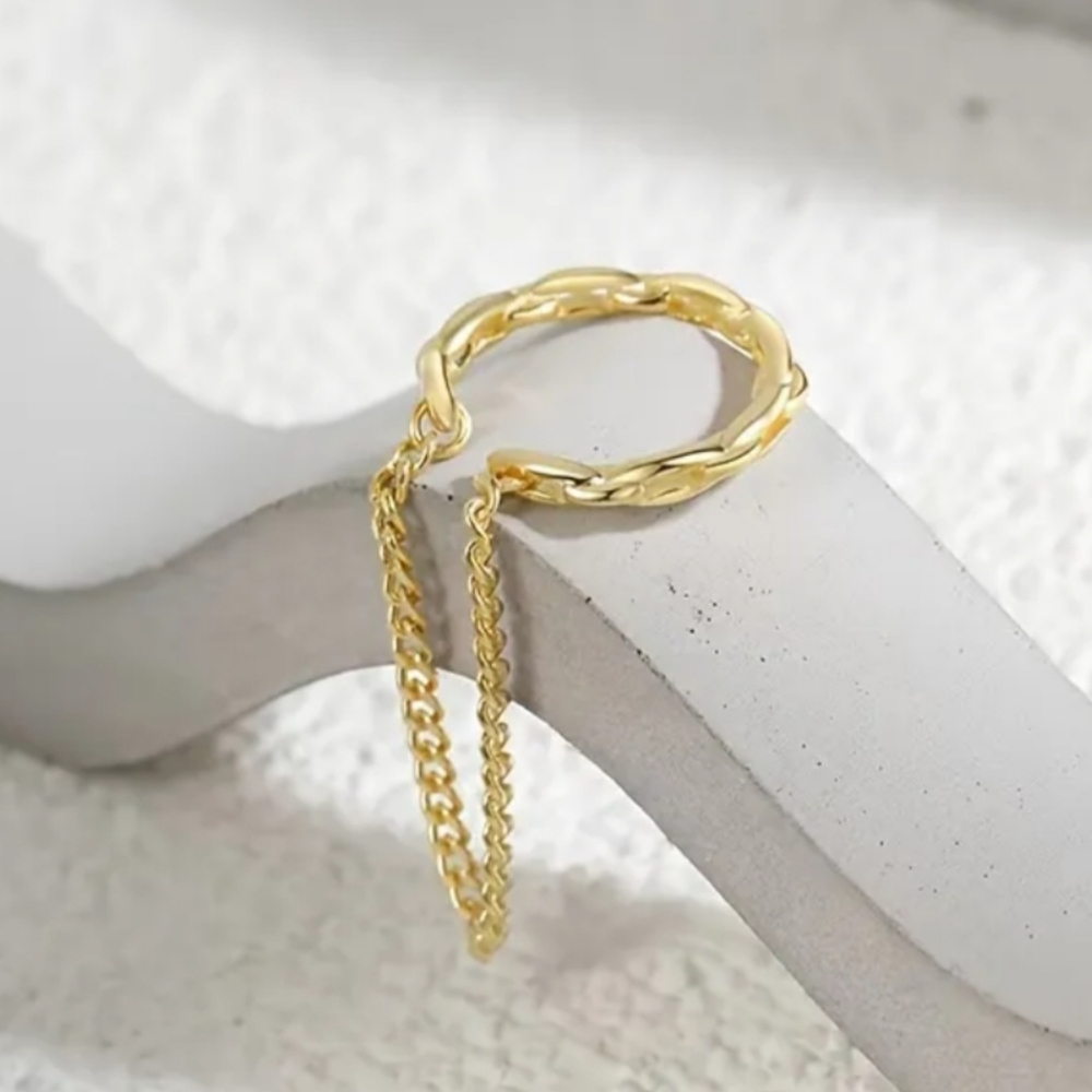 Anthropologie Gold Chain Link Ear Cuff - Picture 2 of 2